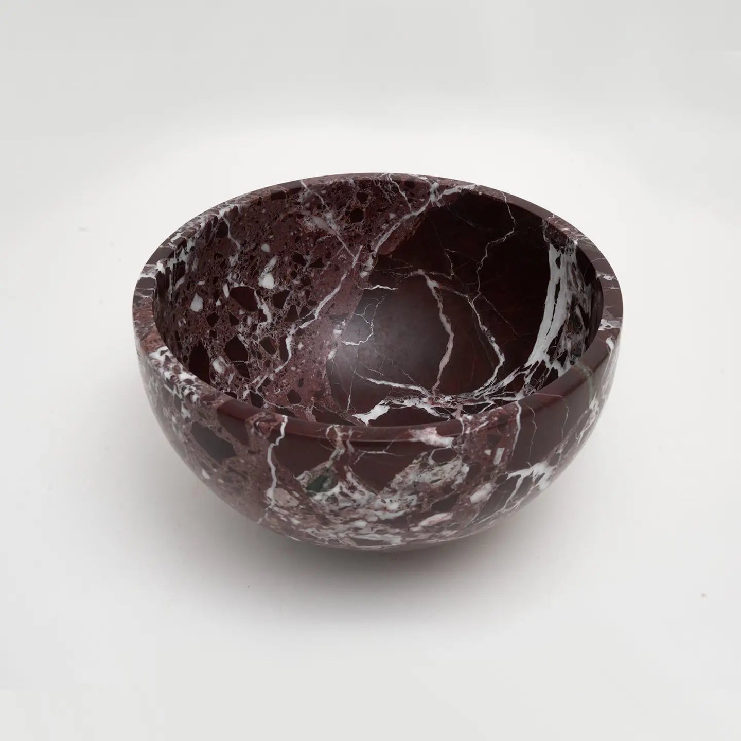 Große Obstschale aus Rosso Levanto Marmor